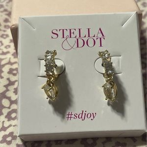 Baguette Huggies with Droplet Crystal Earrings